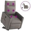 vidaXL Sill&oacute;n de masaje el&eacute;ctrico reclinable elevable tela taup&eacute;