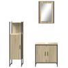 vidaXL Set de muebles de ba&ntilde;o 3 pzas madera contrachapada roble Sonoma