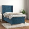 vidaXL Cama box spring con colch&oacute;n terciopelo azul oscuro 100x200 cm