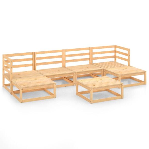 vidaXL Juego de muebles de jardín 7 piezas madera maciza de pino