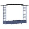 vidaXL Cama elevada con trellis y techo Gris 207 x 40 x 126 cm PP