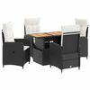 vidaXL Juego de comedor para exteriores 5 uds. Negro y Crema