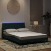 vidaXL Estructura de cama con LED sin colch&oacute;n Hanko terciopelo verde oscuro 140x190 cm