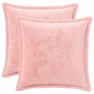 vidaXL Coj&iacute;n decorativo 2 uds. HOUTEN Rosa 30 x 30 cm Franela