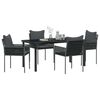 vidaXL Conjunto de Comedor de Jard&iacute;n 5 pcs Negro y Gris