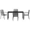 vidaXL Conjunto de Comedor de Jard&iacute;n 5 pcs Negro