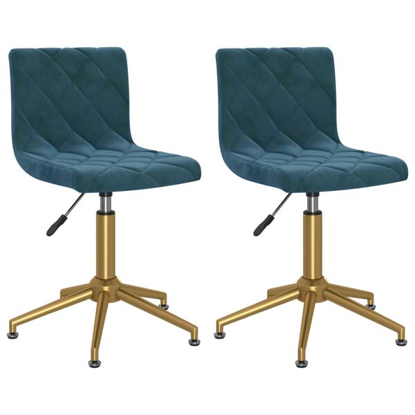 vidaXL Sillas de comedor giratorias 2 uds terciopelo azul