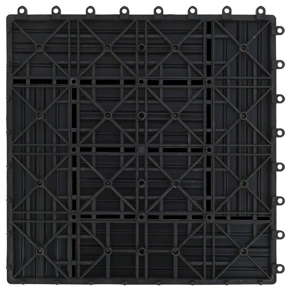 vidaXL Tile de Decking 11 pcs Negro 30 x 30 cm WPC