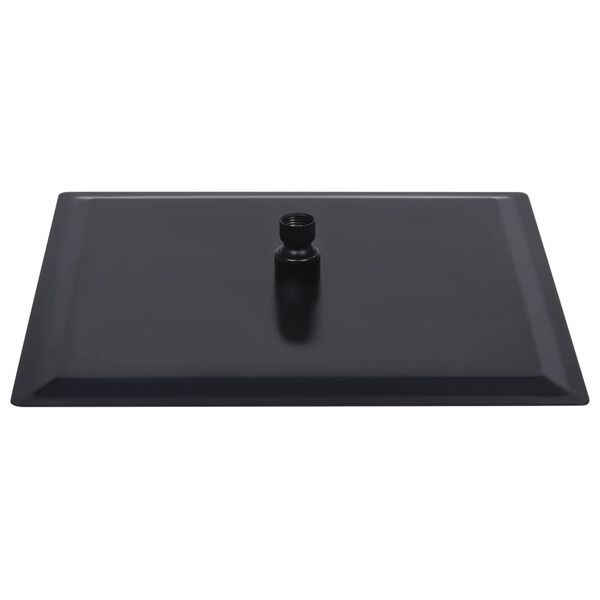 vidaXL Cabezal ducha efecto lluvia acero inox cuadrado negro 40x40 cm