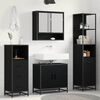 vidaXL Juego de muebles de ba&ntilde;o 4 pcs Roble Negro Madera de ingenier&iacute;a