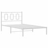 vidaXL Estructura cama sin colch&oacute;n con cabecero metal blanco 107x203cm