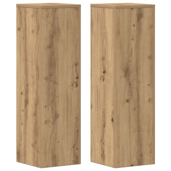 vidaXL Soportes de plantas 2 uds madera roble artisian 25x25x80 cm