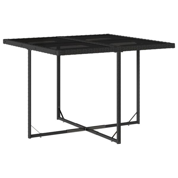 vidaXL Set de comedor de jard&iacute;n 9 pzas y cojines rat&aacute;n sint&eacute;tico negro