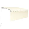 vidaXL Toldo autom&aacute;tico persiana LED sensor viento crema 3,5x2,5 m