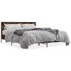 vidaXL Estructura cama madera ingenier&iacute;a metal roble ahumado 160x200cm