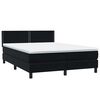 vidaXL Cama box spring con colch&oacute;n y LED terciopelo negro 160x220 cm