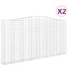 vidaXL Cestas de gaviones 2 uds forma de arco hierro 400x30x200/220 cm