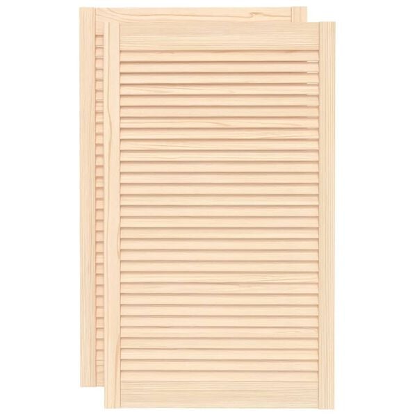 vidaXL Puerta de armario de lamas 2 uds madera de pino 99,3x59,4 cm