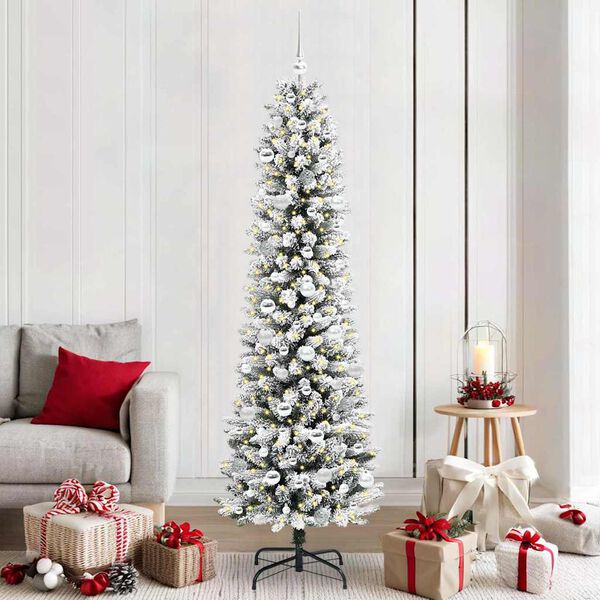 vidaXL &Aacute;rbol de Navidad artificial 210 cm PVC, Metal y Pl&aacute;stico
