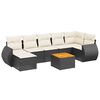 vidaXL Set de sof&aacute;s de jard&iacute;n 8 piezas y cojines rat&aacute;n sint&eacute;tico negro