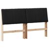 vidaXL Cabecero tapizado Negro 150 cm Madera de pino macizo