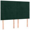 vidaXL Cama box spring colch&oacute;n y LED terciopelo verde oscuro 140x190cm