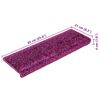 vidaXL Alfombrillas para escaleras 10 unidades 65x21x4 cm violeta borde rectangular