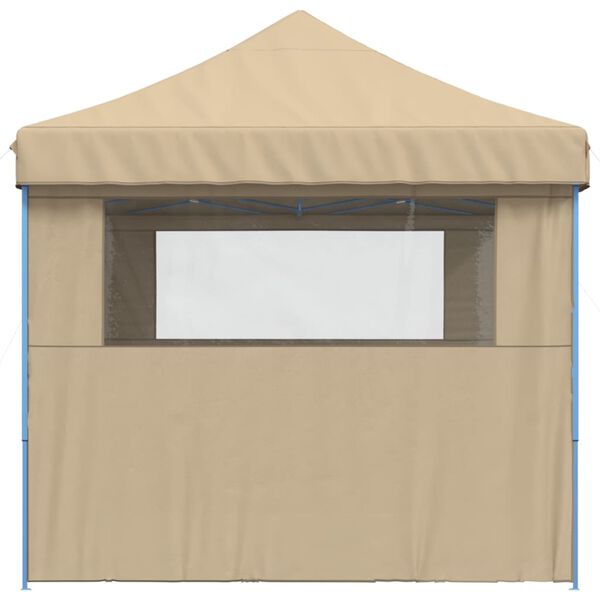 vidaXL Tienda de fiesta plegable Pop-Up con 3 paredes laterales beige