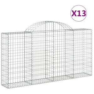 vidaXL Cestas de gaviones 13 uds forma arco hierro 200x30x100/120 cm