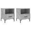 vidaXL Mesita noche 2 uds madera ingenier&iacute;a gris hormig&oacute;n 40x35x47,5cm