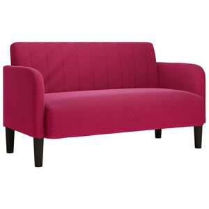 vidaXL Sof&aacute; Loveseat rojo vino 109 cm terciopelo