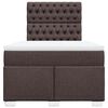 vidaXL Cama box spring con colch&oacute;n tela marr&oacute;n oscuro 120x190 cm