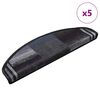 vidaXL Alfombrillas escalera autoadhesivas 5uds negro y gris 65x21x4cm