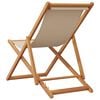 vidaXL Silla de playa plegable madera maciza de eucalipto y tela beige