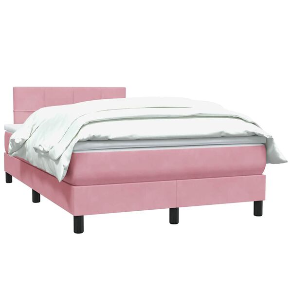 vidaXL Cama box spring con colch&oacute;n terciopelo rosa 120x220 cm