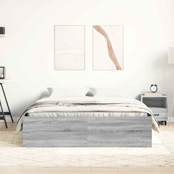 vidaXL Estructura de cama Sonoma gris 160x200 cm
