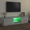 vidaXL Mueble de TV con luces LED gris hormig&oacute;n 140x40x36 cm
