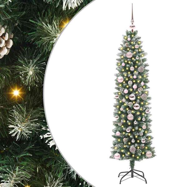 vidaXL &Aacute;rbol Navide&ntilde;o Artificial Delgado con 150 LED Verde y 150 cm