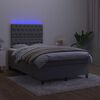 vidaXL Cama box spring colch&oacute;n y LED terciopelo gris oscuro 120x200 cm