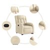 vidaXL Sill&oacute;n reclinable elevable de tela color crema