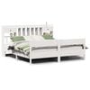 vidaXL Cama con estanter&iacute;a sin colch&oacute;n madera maciza blanca 180x200 cm