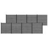 vidaXL Conjunto de valla 1391 x 186 cm WPC y Aluminio Gris