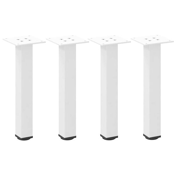 vidaXL Patas para mesa de centro (4 unidades), color blanco, 30-32 cm, acero