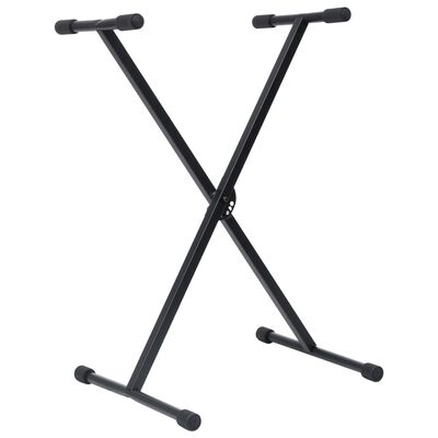 vidaXL Set de soporte para teclado y taburete negro