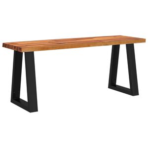 vidaXL Banco con borde vivo madera maciza de acacia 110 cm