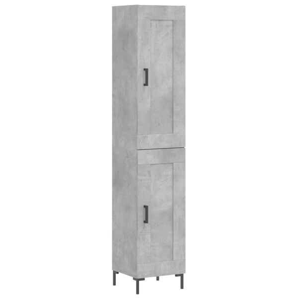 vidaXL Aparador de madera contrachapada gris hormig&oacute;n 34,5x34x180 cm