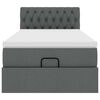 vidaXL Estructura cama otomana colch&oacute;n tela gris oscuro 80x200cm