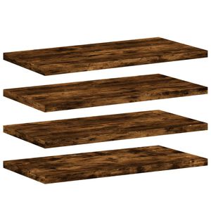 vidaXL Estantes pared 4 uds madera ingenier&iacute;a roble humo 40x20x1,5 cm