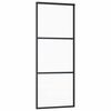 vidaXL Puerta corredera con set herrajes vidrio ESG aluminio 76x205 cm