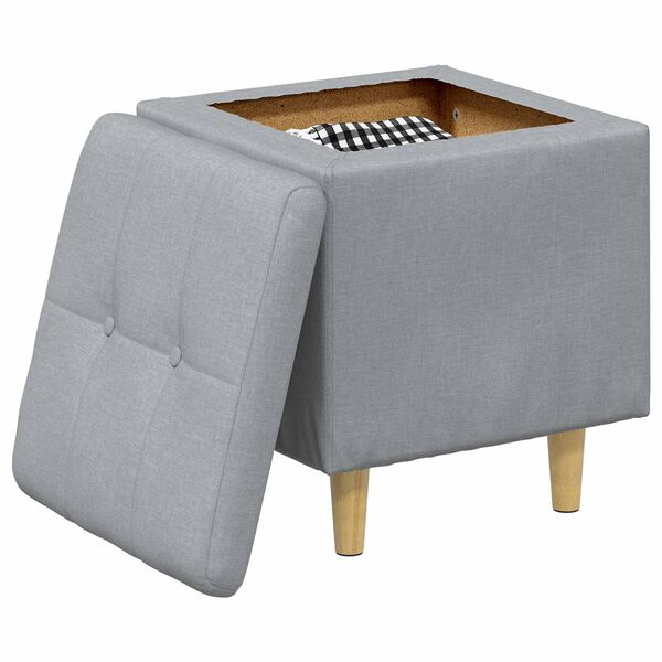 vidaXL Ottoman con Almacenamiento Gris Claro 40 x 40 x 45 cm tela